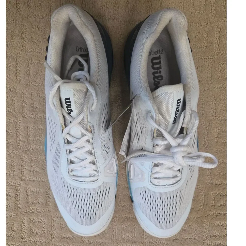 New Wilson Shoes Mens Size 11 White Blue Rush Pro 4.0 Tennis Ortholite